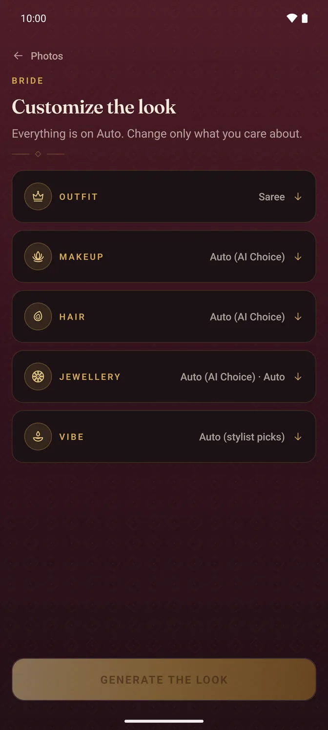DreamDay Looks app screen — Style every detail